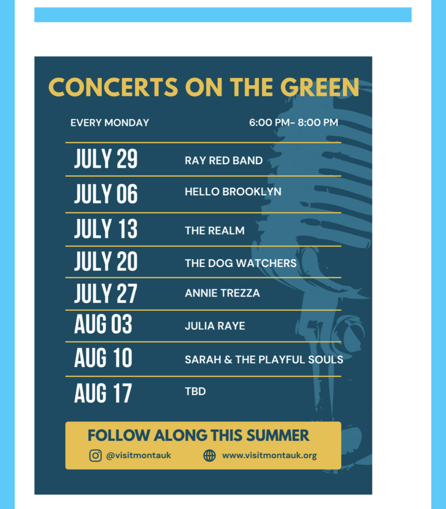 Concerts on the Green Schedule